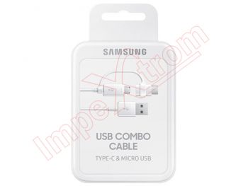 Cable de datos para Samsung EP-DG930DWEGWW de color blanco de USB a Micro-USB / USB tipo C de 1.5 m, en blister